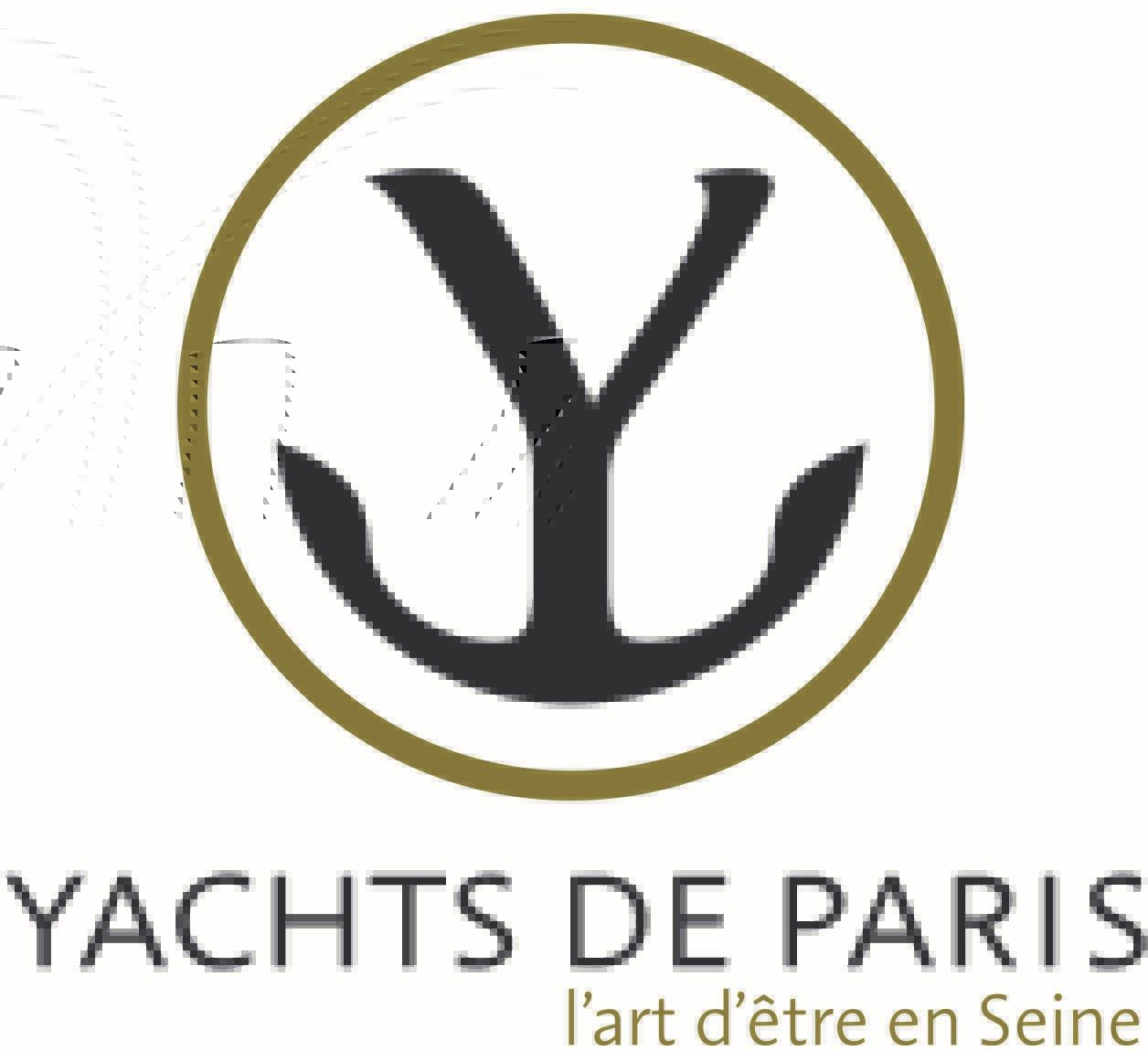 Logo Yachts de Paris raffiné pour illumin-event en occitanie, monogramme ancre dorée symbolisant l’art d’être en Seine
