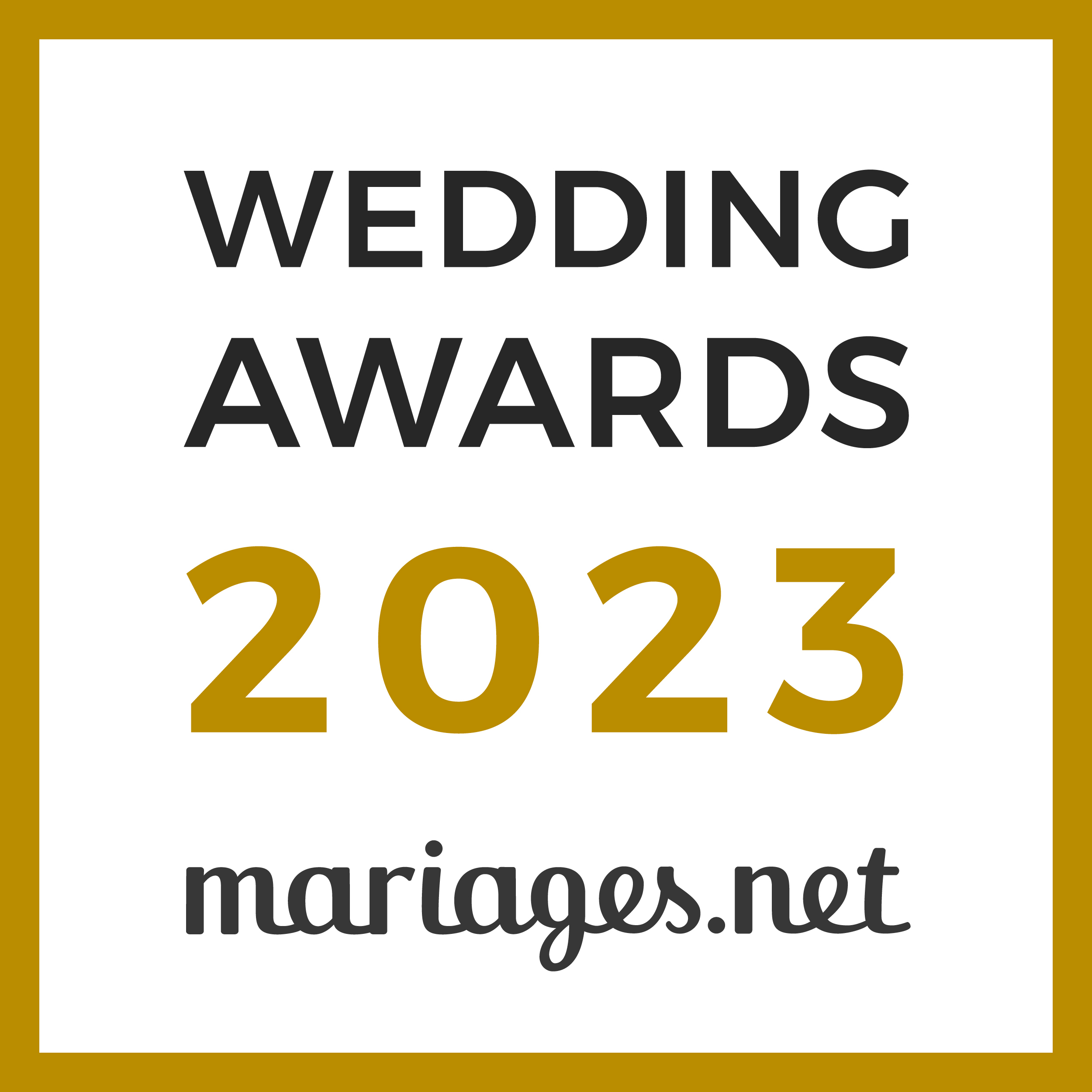 Wedding Awards 2023 mariages.net remporté par illumin-event, organisateur de mariage en Occitanie