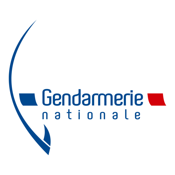 Logo Gendarmerie nationale bleu blanc rouge pour illumin-event en Occitanie, style institutionnel moderne