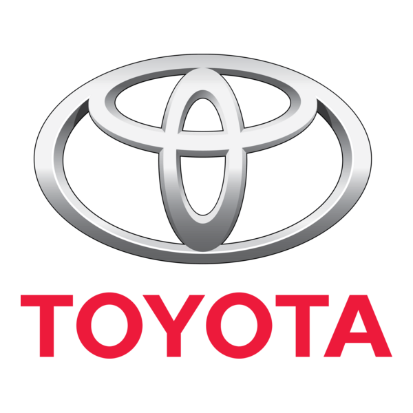 Logo Toyota officiel en rouge et argent, partenariat illumin-event en Occitanie
